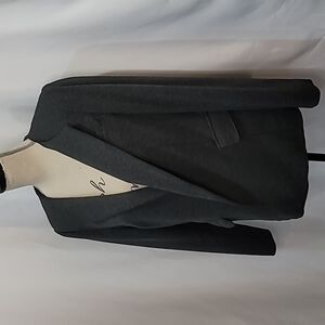 MELANIE LYNE  Charcoal Blazer Drape Front Fitted